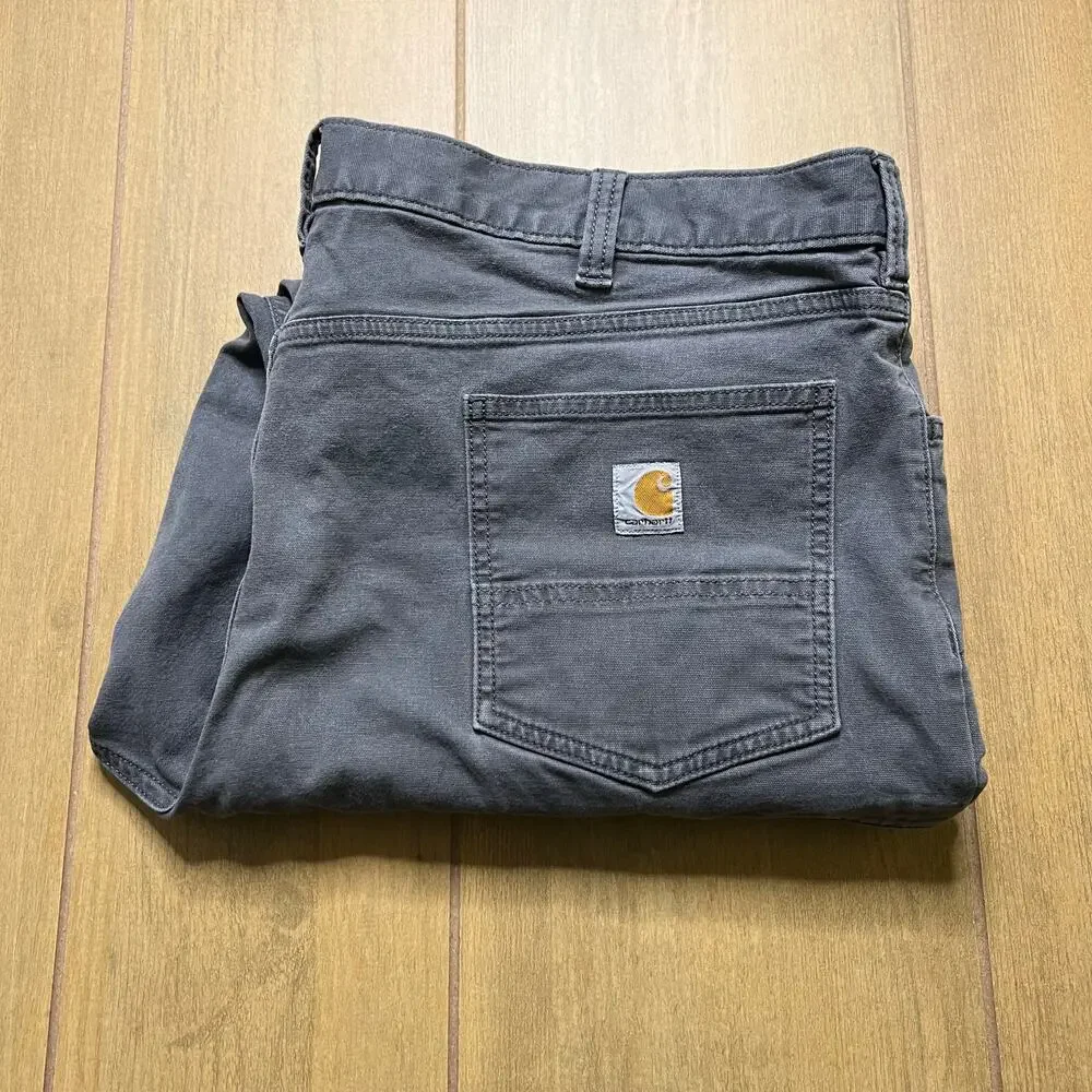 Carhartt Relaxed Fit Pants Mens 44x32 Gray Workwear Cotton Stretch‎